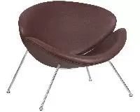 Кресло дизайнерское DOBRIN EMILY коричневый винил YP5 хромированная сталь
