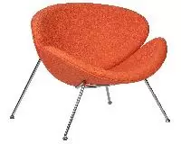 Кресло дизайнерское DOBRIN EMILY оранжевая ткань AF хромированная сталь