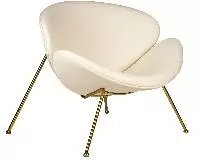 Кресло дизайнерское DOBRIN EMILY цвет сиденья белый YP17 цвет основания золотой