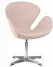 Фото №2 Кресло дизайнерское DOBRIN SWAN цвет сиденья бежевый IF1 алюминиевое основание