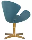 Фото №5 Кресло дизайнерское DOBRIN SWAN синяя ткань IF6 золотое основание