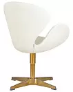 Фото №5 Кресло дизайнерское DOBRIN SWAN белый кожзам P23 золотое основание