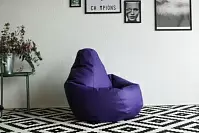 Фото №3 Кресло Мешок Груша Классический 2XL Фиолетовая ЭкоКожа