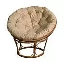 Фото №1 Кресло из искусственного ротанга Papasan Бамбук подушка Бежевая