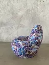 Фото №3 Кресло Мешок Груша Цветы Фиолетовые