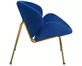 Фото №4 Кресло дизайнерское DOBRIN EMILY синяя ткань AF6 золотое основание