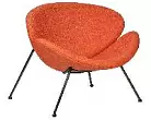 Кресло дизайнерское DOBRIN EMILY оранжевая ткань AF ткань черное основание