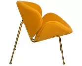 Фото №4 Кресло дизайнерское DOBRIN EMILY желтая ткань AF13 золотое основание