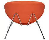 Фото №5 Кресло дизайнерское DOBRIN EMILY оранжевая ткань AF хромированная сталь