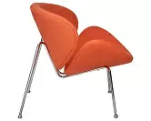 Фото №3 Кресло дизайнерское DOBRIN EMILY оранжевая ткань AF хромированная сталь