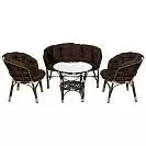 Фото №2 Комплект кофейный Багама диван 2 кресла стол Коричневый подушка Коричневая