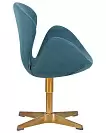 Фото №4 Кресло дизайнерское DOBRIN SWAN синяя ткань IF6 золотое основание