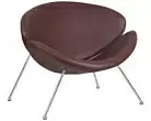 Кресло дизайнерское DOBRIN EMILY цвет сиденья коричневый YP5 цвет основания хромированная сталь