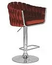Фото №4 Стул барный DOBRIN MARCEL цвет сиденья винный велюр MJ9-35 цвет основания хромированная сталь