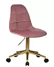 Фото №3 Офисное кресло для персонала DOBRIN MONTY GOLD розовый велюр MJ9-32