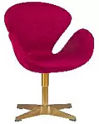 Кресло дизайнерское DOBRIN SWAN бордо ткань AF5 золотое основание