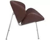 Фото №4 Кресло дизайнерское DOBRIN EMILY коричневый винил YP5 хромированная сталь