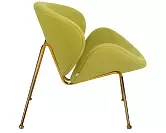 Фото №4 Кресло дизайнерское DOBRIN EMILY светло-зеленая ткань AF3 золотое основание