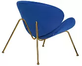 Фото №5 Кресло дизайнерское DOBRIN EMILY синяя ткань AF6 золотое основание