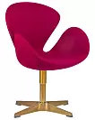 Фото №2 Кресло дизайнерское DOBRIN SWAN бордо ткань AF5 золотое основание