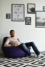 Фото №4 Кресло Мешок Груша Классический XL Фиолетовая ЭкоКожа