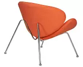 Фото №4 Кресло дизайнерское DOBRIN EMILY оранжевая ткань AF хромированная сталь