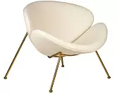 Фото №1 Кресло дизайнерское DOBRIN EMILY цвет сиденья белый YP17 цвет основания золотой