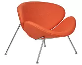 Фото №2 Кресло дизайнерское DOBRIN EMILY оранжевая ткань AF хромированная сталь