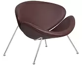 Фото №3 Кресло дизайнерское DOBRIN EMILY коричневый винил YP5 хромированная сталь