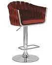 Фото №1 Стул барный DOBRIN MARCEL цвет сиденья винный велюр MJ9-35 цвет основания хромированная сталь