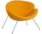 Кресло дизайнерское DOBRIN EMILY цвет сиденья жетлый AF13 цвет основания хромированная сталь