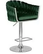 Стул барный DOBRIN MARCEL цвет сиденья зеленый велюр MJ9-88 цвет основания хромированная сталь