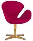 Фото №1 Кресло дизайнерское DOBRIN SWAN бордо ткань AF5 золотое основание