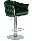 Фото №2 Стул барный DOBRIN MARCEL цвет сиденья зеленый велюр MJ9-88 цвет основания хромированная сталь
