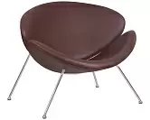 Фото №1 Кресло дизайнерское DOBRIN EMILY коричневый винил YP5 хромированная сталь
