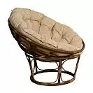 Фото №2 Кресло из искусственного ротанга Papasan Какао подушка Бежевая