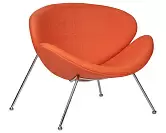 Фото №1 Кресло дизайнерское DOBRIN EMILY оранжевая ткань AF хромированная сталь
