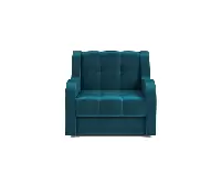 Кресло-кровать Аккордеон Барон Бархат сине-зеленый STAR VELVET 43 BLACK GREEN