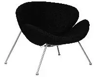 Кресло дизайнерское DOBRIN EMILY черный ткань AF9 хромированная сталь