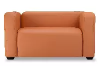 Квадрато двухместный диван экокожа Санторини Дарк оранж