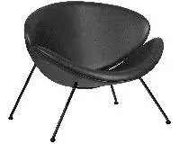 Кресло дизайнерское DOBRIN EMILY черный винил YP16 черное основания