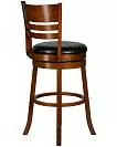 Фото №2 Вращающийся полубарный стул DOBRIN WILLIAM COUNTER цвет сиденья черный цвет дерева шоколад