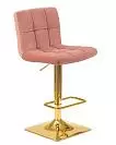 Фото №2 Стул барный DOBRIN GOLDIE цвет сиденья пудрово-розовый MJ9-32 цвет основания золото