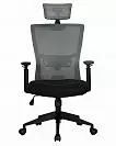 Фото №2 Офисное кресло для персонала DOBRIN NIXON цвет чёрный серая сетка