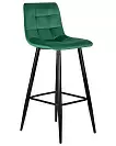 Фото №3 Барный стул Dobrin Nicole черные матовые ножки зелёный велюр 108-64