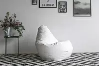 Фото №2 Кресло Мешок Груша Классический XL Белая ЭкоКожа