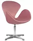 Фото №3 Кресло дизайнерское DOBRIN SWAN розовый велюр BLUVEL52 алюминиевое основание