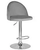 Стул барный DOBRIN MILANA цвет сиденья серый велюр MJ9-75 цвет основания хромированная сталь