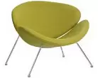 Кресло дизайнерское DOBRIN EMILY цвет сиденья светло-зеленый AF3 цвет основания хромированная сталь