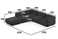 Фото №5 Сиб MOD8. угловой модульный диван Экокожа Блэк